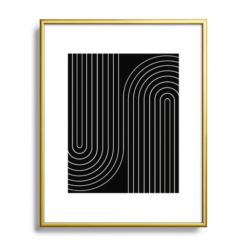 Colour Poems Minimal Line Curvature Black Metal Framed Art Print