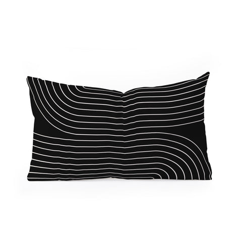 Colour Poems Minimal Line Curvature Black Oblong Throw Pillow