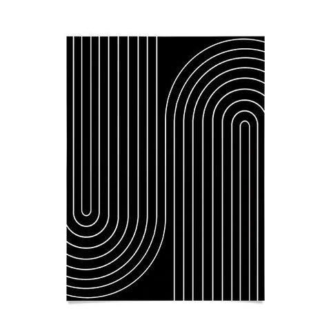 Colour Poems Minimal Line Curvature Black Poster