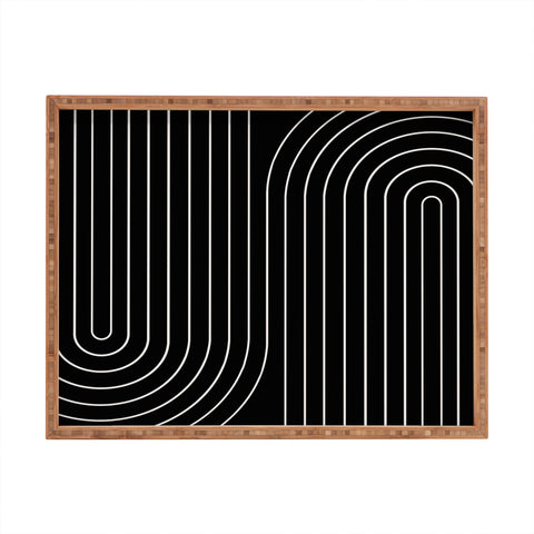 Colour Poems Minimal Line Curvature Black Rectangular Tray