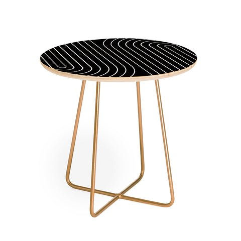 Colour Poems Minimal Line Curvature Black Round Side Table