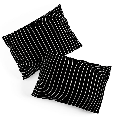 Colour Poems Minimal Line Curvature Black Pillow Shams