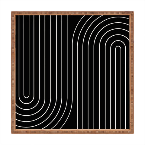 Colour Poems Minimal Line Curvature Black Square Tray