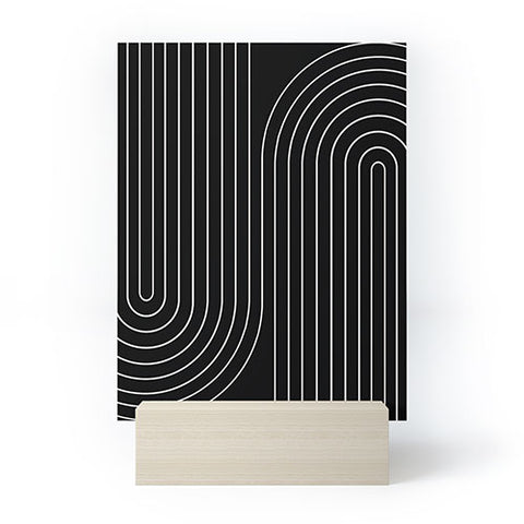 Colour Poems Minimal Line Curvature Black Mini Art Print