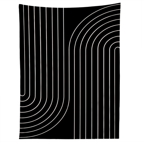 Colour Poems Minimal Line Curvature Black Tapestry