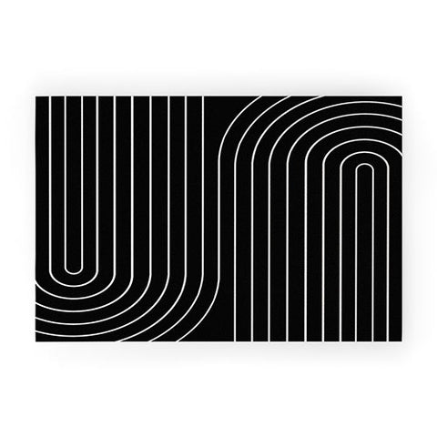 Colour Poems Minimal Line Curvature Black Welcome Mat