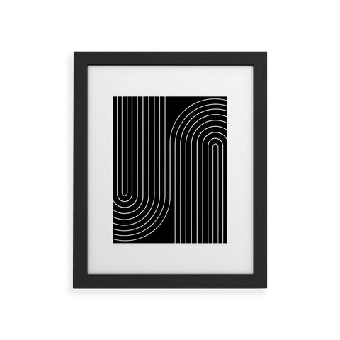 Colour Poems Minimal Line Curvature Black Framed Art Print