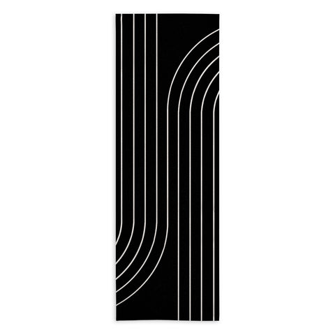 Colour Poems Minimal Line Curvature Black Yoga Towel