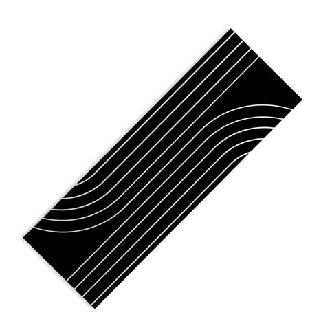 Colour Poems Minimal Line Curvature Black Yoga Mat