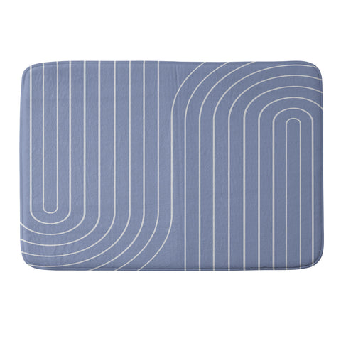 Colour Poems Minimal Line Curvature Blue II Memory Foam Bath Mat