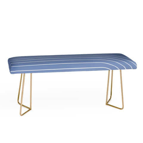 Colour Poems Minimal Line Curvature Blue II Bench