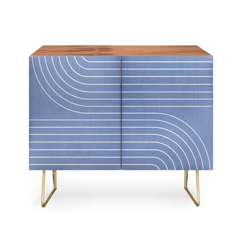 Colour Poems Minimal Line Curvature Blue II Credenza
