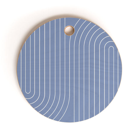 Colour Poems Minimal Line Curvature Blue II Cutting Board Round