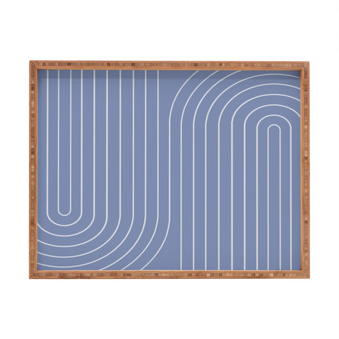 Colour Poems Minimal Line Curvature Blue II Rectangular Tray