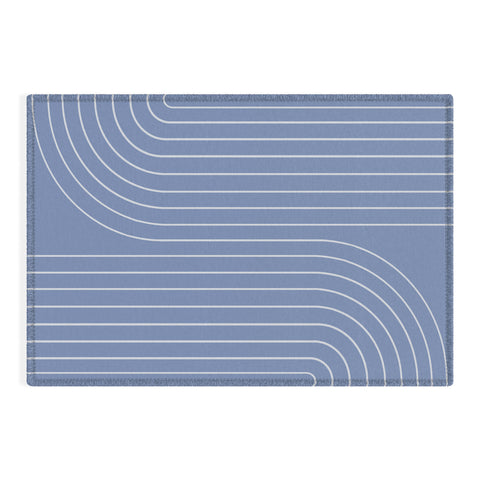 Colour Poems Minimal Line Curvature Blue II Outdoor Rug