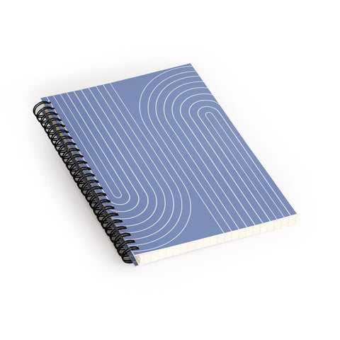 Colour Poems Minimal Line Curvature Blue II Spiral Notebook
