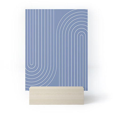 Colour Poems Minimal Line Curvature Blue II Mini Art Print