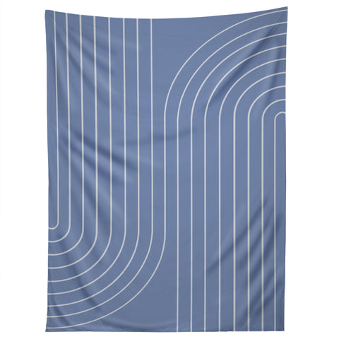 Colour Poems Minimal Line Curvature Blue II Tapestry