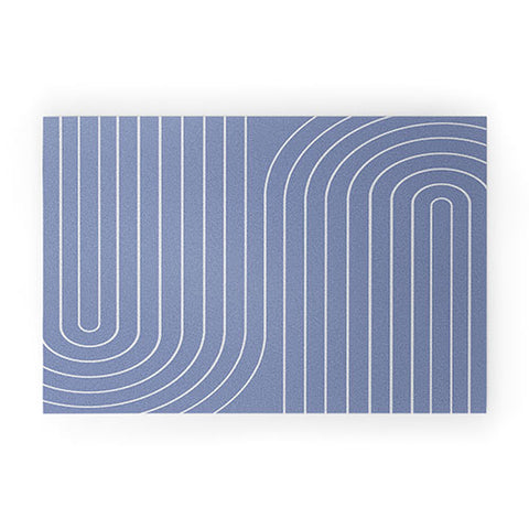 Colour Poems Minimal Line Curvature Blue II Welcome Mat