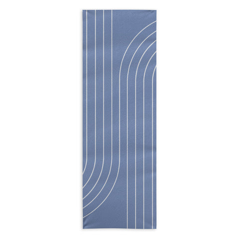 Colour Poems Minimal Line Curvature Blue II Yoga Towel