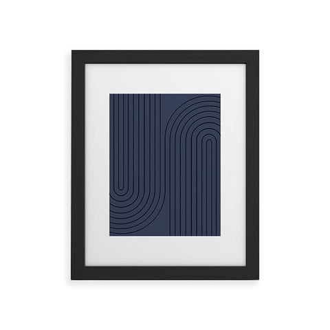 Colour Poems Minimal Line Curvature Blue Framed Art Print