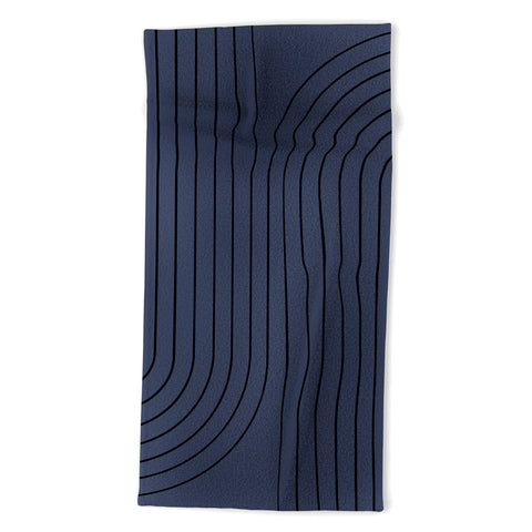 Colour Poems Minimal Line Curvature Blue Beach Towel
