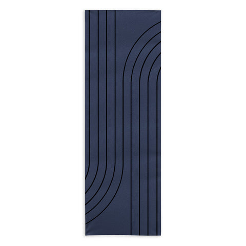 Colour Poems Minimal Line Curvature Blue Yoga Towel