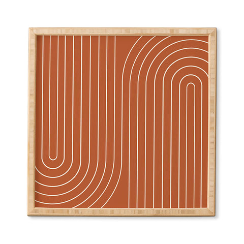 Colour Poems Minimal Line Curvature Coral Framed Wall Art