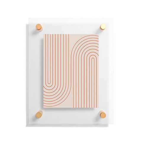 Colour Poems Minimal Line Curvature Coral 2 Floating Acrylic Print