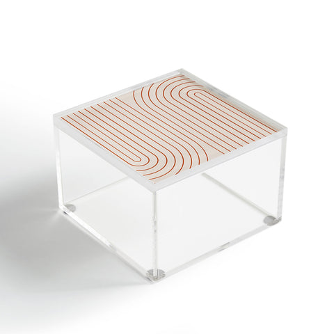 Colour Poems Minimal Line Curvature Coral 2 Acrylic Box
