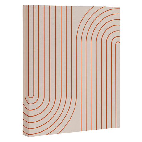 Colour Poems Minimal Line Curvature Coral 2 Art Canvas