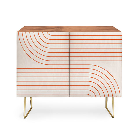 Colour Poems Minimal Line Curvature Coral 2 Credenza