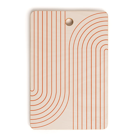 Colour Poems Minimal Line Curvature Coral 2 Cutting Board Rectangle