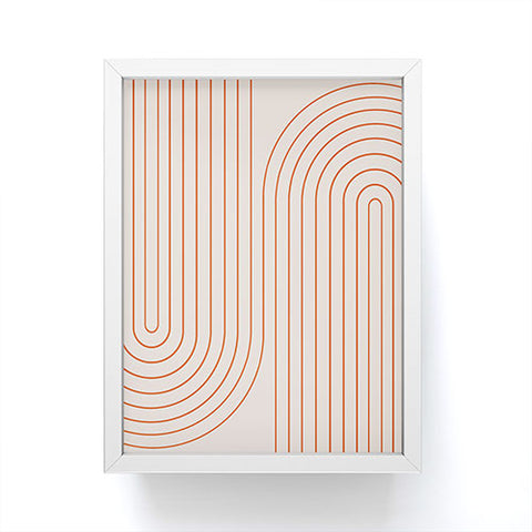 Colour Poems Minimal Line Curvature Coral 2 Framed Mini Art Print
