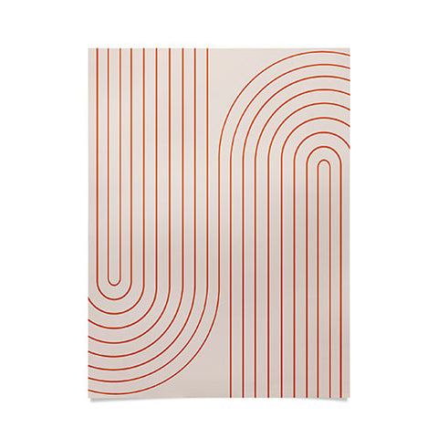 Colour Poems Minimal Line Curvature Coral 2 Poster