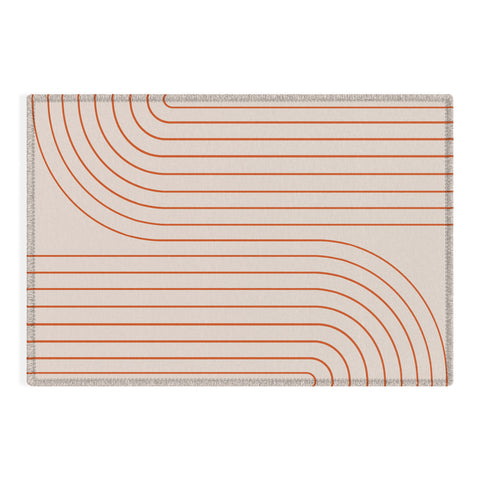 Colour Poems Minimal Line Curvature Coral 2 Outdoor Rug