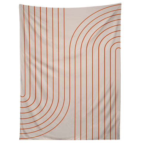 Colour Poems Minimal Line Curvature Coral 2 Tapestry