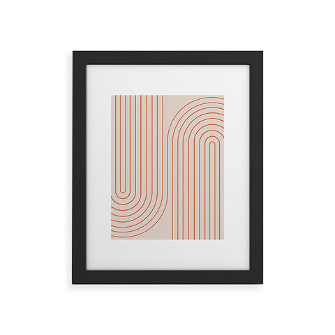 Colour Poems Minimal Line Curvature Coral 2 Framed Art Print