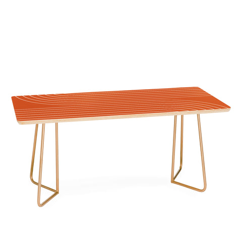 Colour Poems Minimal Line Curvature Coral Coffee Table