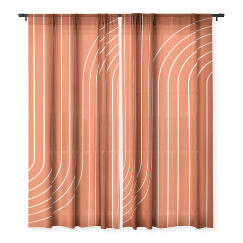 Colour Poems Minimal Line Curvature Coral Sheer Non Repeat