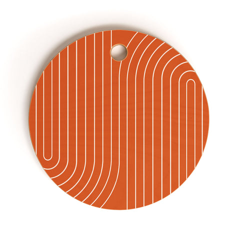 Colour Poems Minimal Line Curvature Coral Cutting Board Round