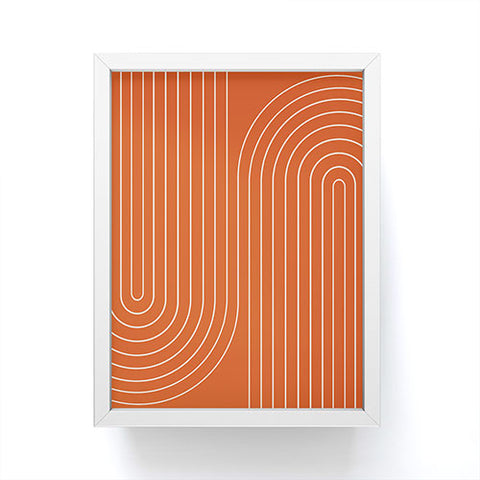 Colour Poems Minimal Line Curvature Coral Framed Mini Art Print