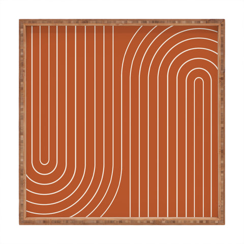 Colour Poems Minimal Line Curvature Coral Square Tray