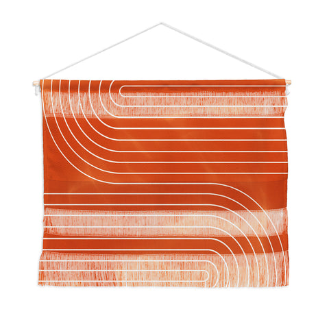 Colour Poems Minimal Line Curvature Coral Wall Hanging Landscape