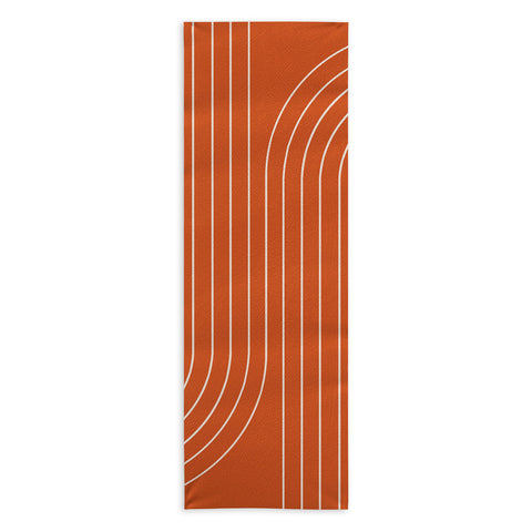 Colour Poems Minimal Line Curvature Coral Yoga Towel