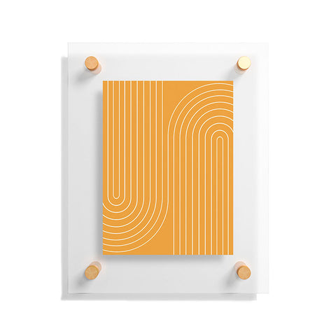 Colour Poems Minimal Line Curvature Gold Floating Acrylic Print
