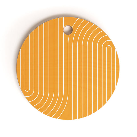 Colour Poems Minimal Line Curvature Gold Cutting Board Round
