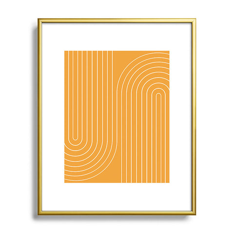 Colour Poems Minimal Line Curvature Gold Metal Framed Art Print