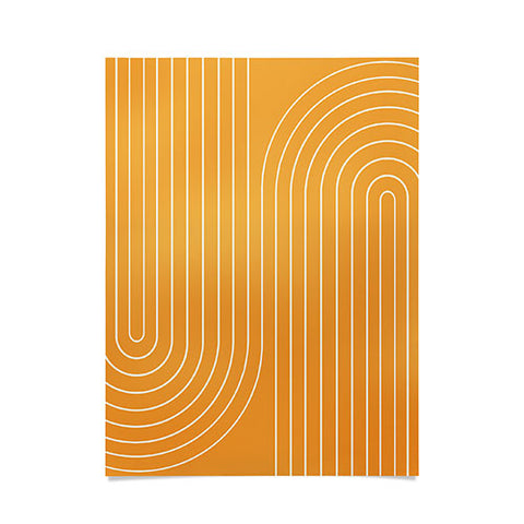 Colour Poems Minimal Line Curvature Gold Poster