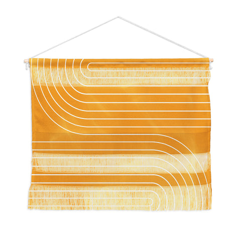 Colour Poems Minimal Line Curvature Gold Wall Hanging Landscape